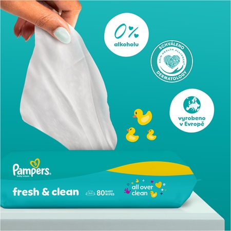 Pampers Fresh & Clean vlhčené čisticí ubrousky pro děti
