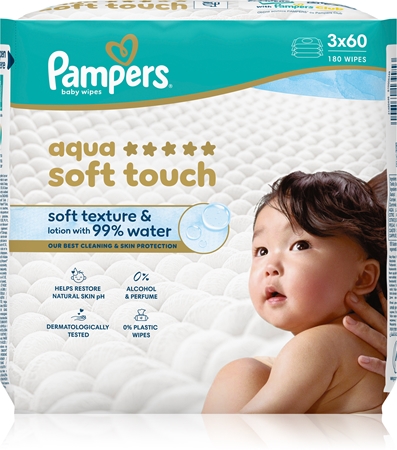 Pampers Aqua Soft Touch Wet Cleansing Wipes for children