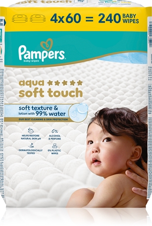 Pampers Aqua Soft Touch Wet Cleansing Wipes for children