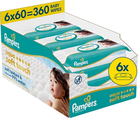 Pampers Aqua Soft Touch Wet Cleansing Wipes for children