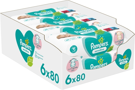 Pampers Sensitive XXL vlhčené čistiace obrúsky pre deti pre citlivú pokožku