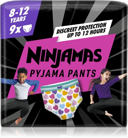 Ninjamas Pyjama Pants Jongen, 9 Pyjamabroekjes, 8-12 Jaar, 27-43kg, De Hele Nacht Lang Bescherming Tegen Lekken