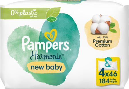 Pampers Harmonie Aqua Baby Wipes - Lingettes nettoyantes pour bébé, 48 pcs  