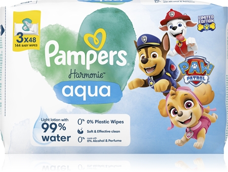 Pampers Harmonie Aqua Paw Patrol vlhčené čisticí ubrousky pro děti
