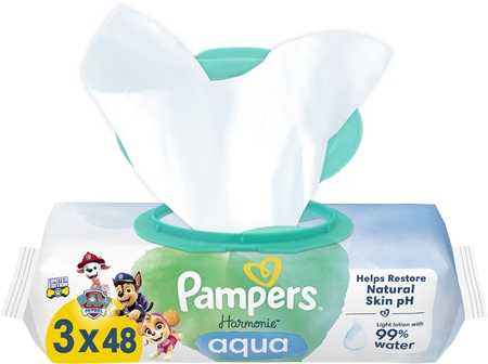 Pampers Harmonie Aqua Paw Patrol vlhčené čisticí ubrousky pro děti