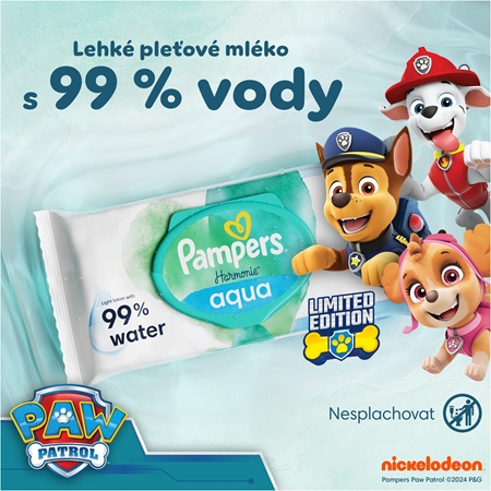Pampers Harmonie Aqua Paw Patrol vlhčené čisticí ubrousky pro děti