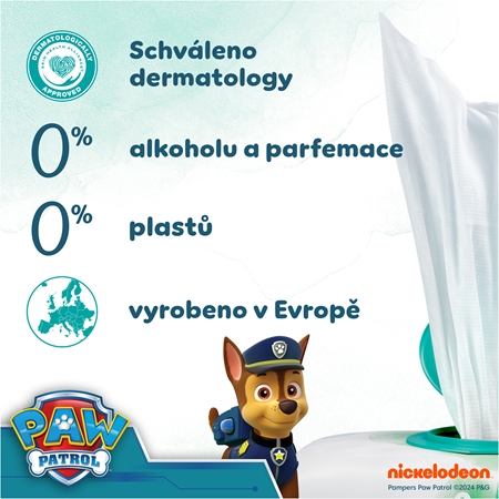 Pampers Harmonie Aqua Paw Patrol vlhčené čisticí ubrousky pro děti
