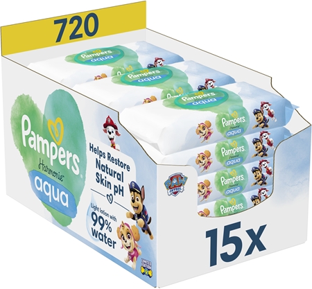 Pampers Harmonie Aqua Paw Patrol feuchte Feuchttücher für Kinder