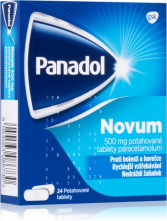 Panadol Novum 500 mg III potahované tablety ke snížení horečky a tlumení bolesti