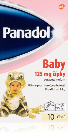 Panadol Panadol Baby 125mg čípky čípky ke snížení horečky a tlumení bolesti