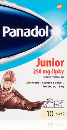 Panadol Panadol Junior 250 mg čípky čípky ke snížení horečky a tlumení bolesti