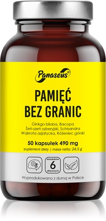 Panaseus Pamięć Bez Granic kapsułki do wspomagania funkcji mózgu i poprawy pamięci