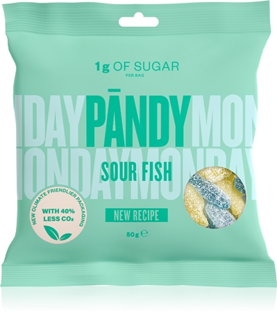 Pändy Candy Sour Fish želé cukríky bez pridaného cukru