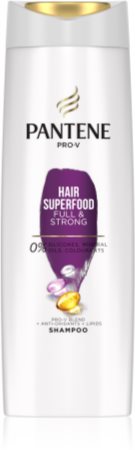 Pantene Hair Superfood Full & Strong shampoo ravitsemaan ja tuomaan kiiltoa