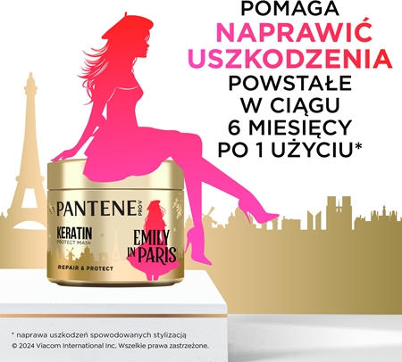 Pantene Pro-V Emily in Paris maseczka regenerująca do włosów zniszczonych z keratyną