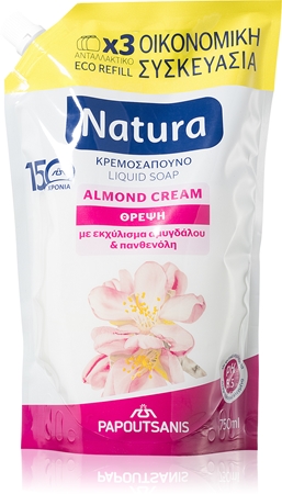 PAPOUTSANIS Natura Almond Cream săpun lichid rezervă