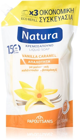 PAPOUTSANIS Natura Vanilla Caramel tekuté mýdlo náhradní náplň