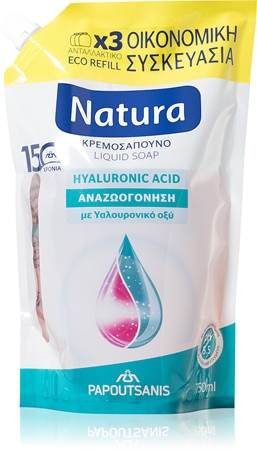 PAPOUTSANIS Natura Fuktgivande tvål Påfyllning