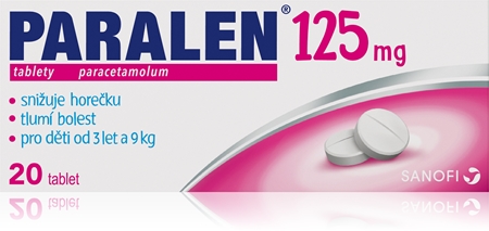 Paralen 125 mg Děti tablety ke snížení horečky a tlumení bolesti