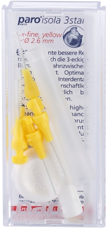 Paro Isola 3Star Replacement Triangular Interdental Toothbrushes, 5 pcs + Holder