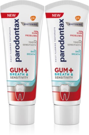 Parodontax Gum And Sens Whitening Blegende tandpasta til tænder