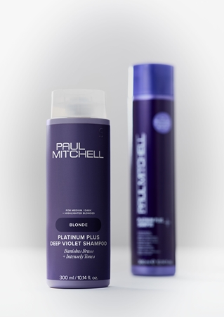 Paul Mitchell Blonde Platinum Plus Deep Violet Shampoo Violet Shampoo neutralising yellow tones