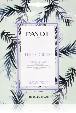 Payot Morning Mask Teens Dream plátýnková maska s čisticím a osvěžujícím účinkem pro smíšenou až mastnou pokožku