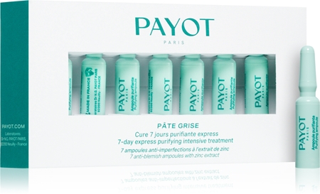Payot Pâte Grise Cure 7 Jours Purifiante Express ampule – 7denní intenzivní péče pro zklidnění projevů akné