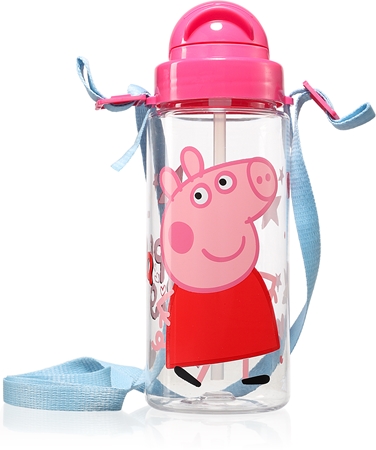 Peppa Pig Bouteille D'eau En Aluminium Pour Enfants Avec Paille 500 Ml Pour L'école