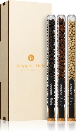 .pepper..field Glasröhrchenset mit Kampot-Pffefer in einer Geschenkbox Geschenkset in Schachtel