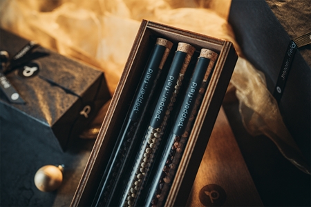 .pepper..field Ensemble de tubes à essai pour poivre de Kampot dans un coffret cadeau coffret cadeau dans une boîte