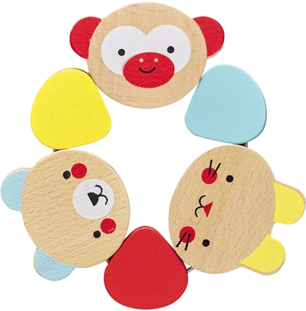 Petit Collage Wood Teether Animal gryzak z drewna