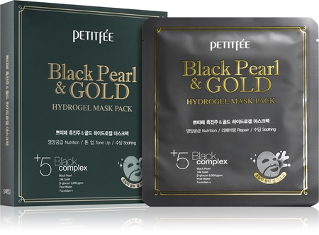 Petitfée Black Pearl & Gold εντατική μάσκα υδρογέλης με χρυσό 24 καρατίων