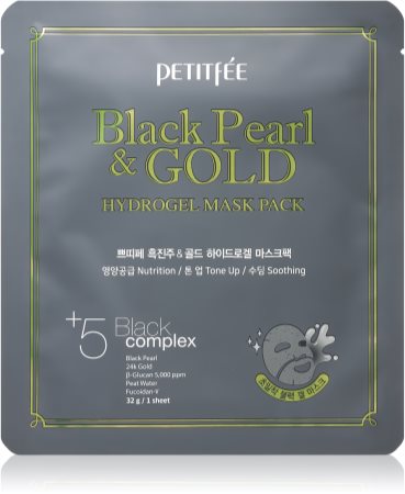 Petitfée Black Pearl & Gold intenzivní hydrogelová maska s 24karátovým zlatem