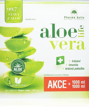 Pharma Activ AloeLive šťáva z aloe 99,7% 1+1 zdarma sada pro detoxikaci organismu a podporu imunity