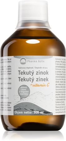 Pharma Activ Tekutý Zinek + Vitamín C perorální roztok pro správné fungování organismu a normální stav vlasů a nehtů