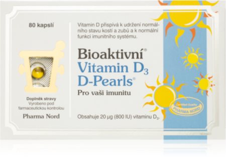 Pharma Nord Bioaktivní Vitamin D3 D-Pearls doplněk stravy pro podporu imunitního systému