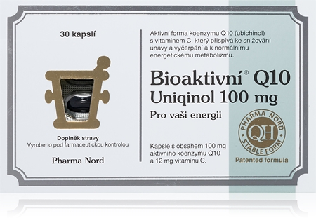 Pharma Nord Bioaktivní Q10 Uniqinol 100mg kapsle s koenzymem Q10