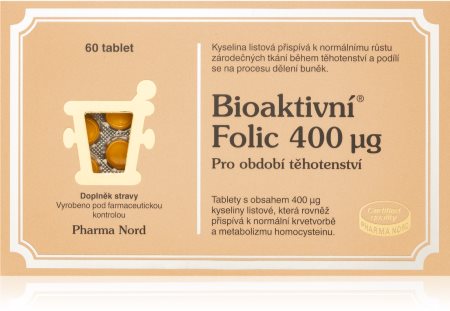 Pharma Nord Bioaktivní Folic doplněk stravy pro podporu krvetvorby