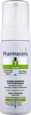 Pharmaceris T-Zone Oily Skin Puri-Sebostatic foam cleanser for skin left dry and irritated by medicinal acne treatment