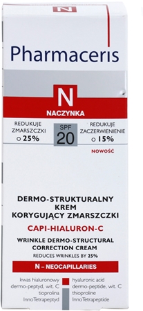 Pharmaceris N-Neocapillaries Capi-Hyaluron-C Anti-rynkecreme som gendanner densiteten i huden til sensitiv, rødpigmenteret hud
