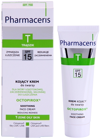 Pharmaceris T-Zone Oily Skin Octopirox crema de zi impotriva inrosirii pentru ten gras si problematic