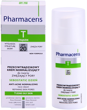 Pharmaceris T-Zone Oily Skin Sebostatic Day krem zwężający pory na dzień do skóry z problemami