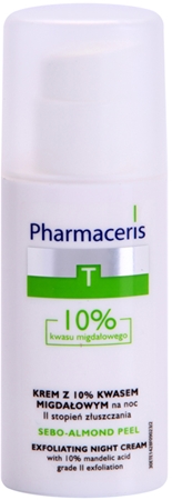 Pharmaceris T-Zone Oily Skin Sebo-Almond Peel Nachtcreme zur Regulation und Reinigung zur Erneuerung der Hautoberfläche