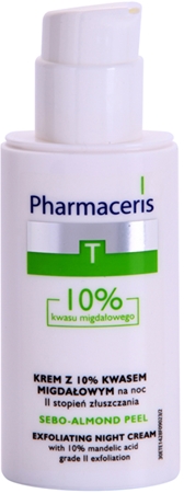 Pharmaceris T-Zone Oily Skin Sebo-Almond Peel Nachtcreme zur Regulation und Reinigung zur Erneuerung der Hautoberfläche