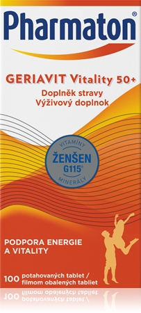Pharmaton Geriavit Vitality 50+ tablety na podporu fyzického a duševného zdravia