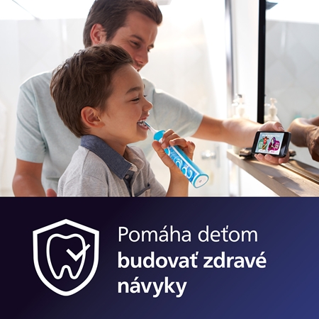 Philips Sonicare For Kids HX6322/04 sonická elektrická zubná kefka pre deti prepojená s pripojením Bluetooth