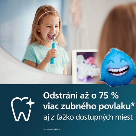 Philips Sonicare For Kids HX6322/04 sonická elektrická zubná kefka pre deti prepojená s pripojením Bluetooth