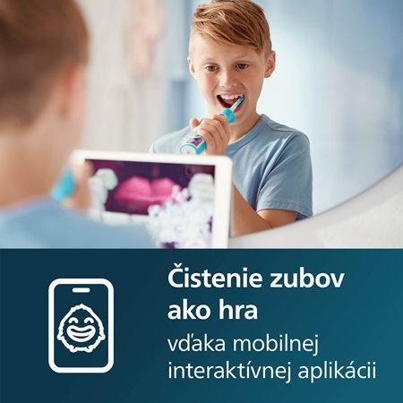 Philips Sonicare For Kids HX6322/04 sonická elektrická zubná kefka pre deti prepojená s pripojením Bluetooth