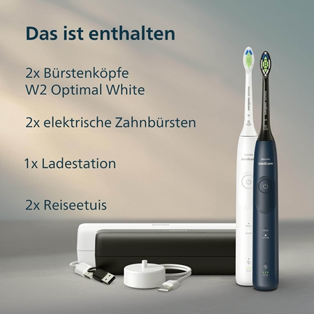 Philips Sonicare 5500 HX7119/01 elektrische Schallzahnbürste, 2 Bodys